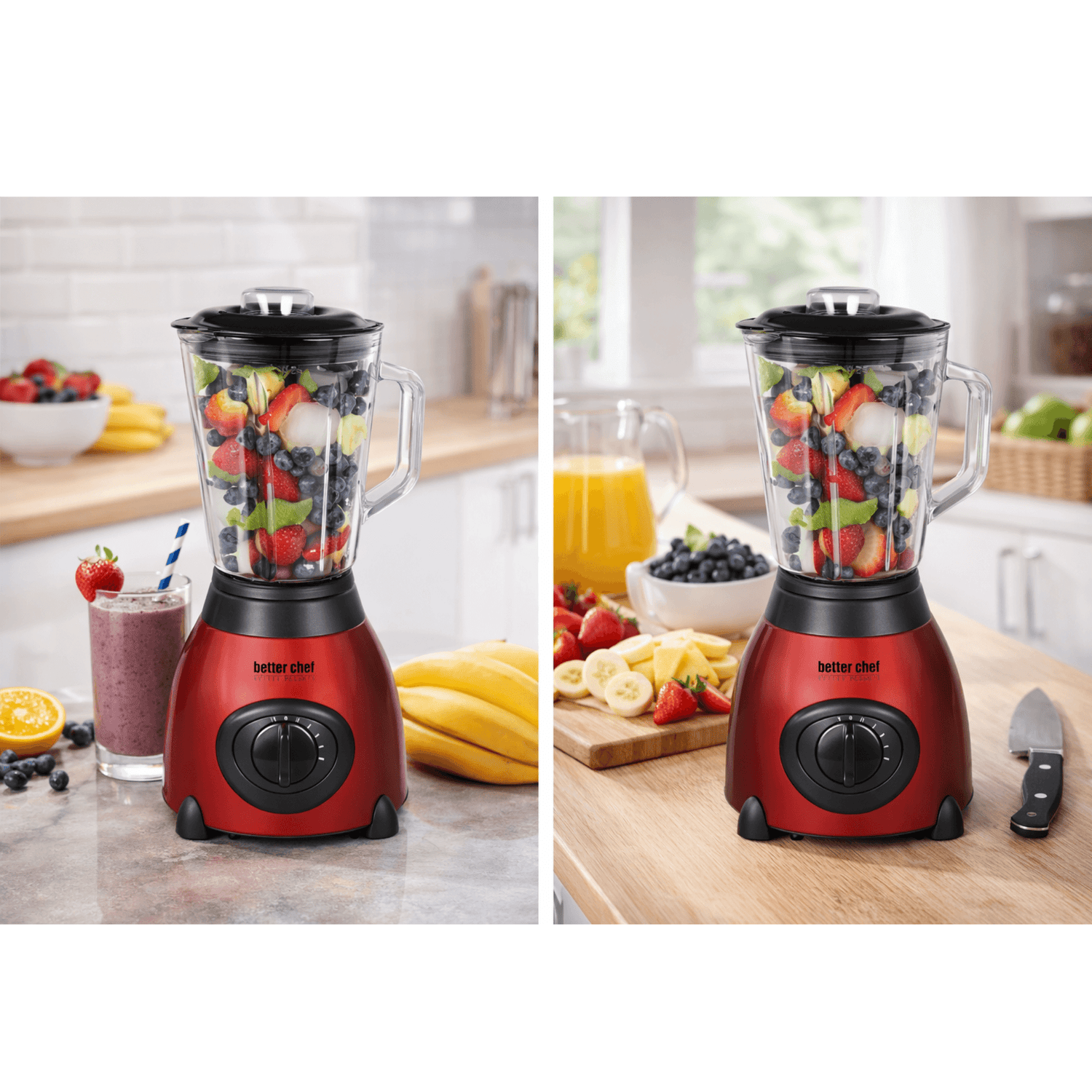 Better Chef 500-Watt Glass Jar Blender with Stainless Steel Base Jupiter Gear Home