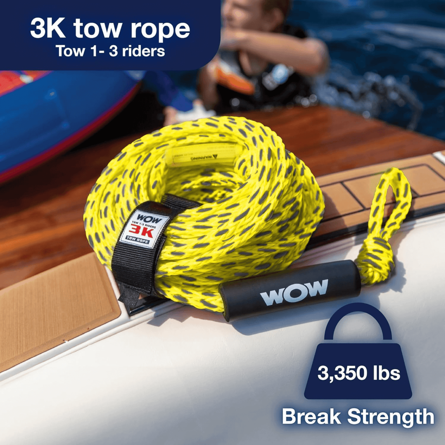 WOW Watersports 3K 60 Ft Tow Rope Jupiter Gear Home