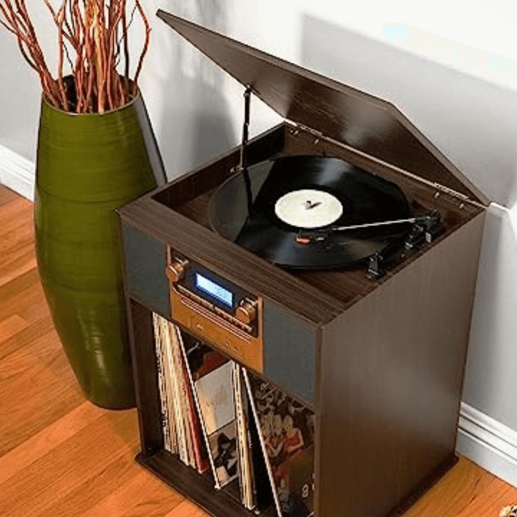 Victor Boyleston 7-in-1 3-Speed Turntable Music Center Espresso -  Refurbished Jupiter Gear Home