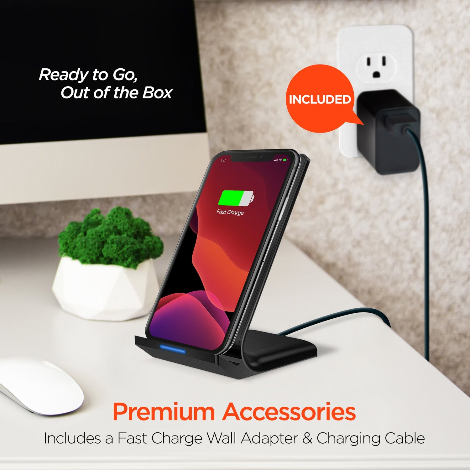 HyperGear Wireless Fast Charging Stand Jupiter Gear Home