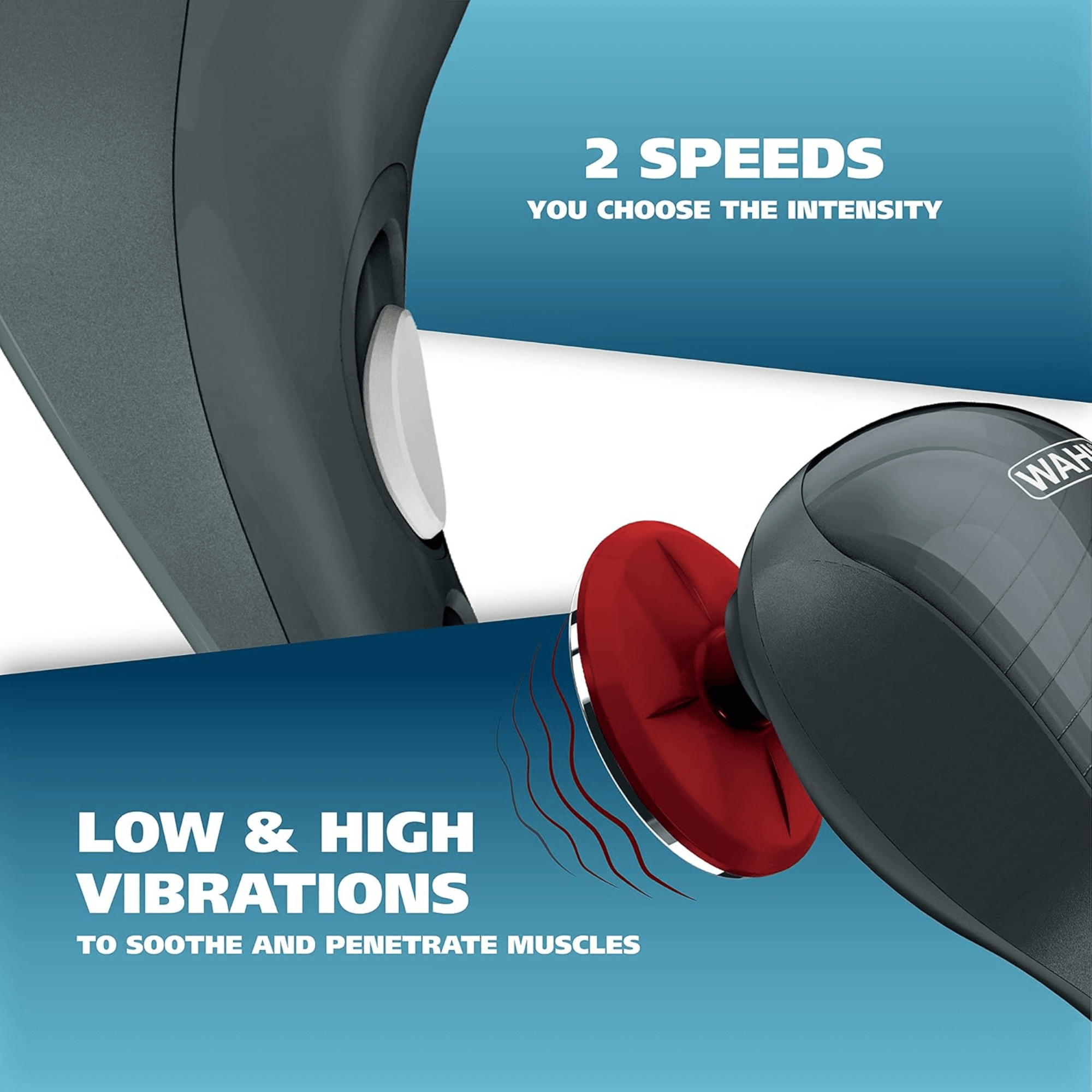 Wahl 2-Speed Handheld Heat Therapy Therapeutic Full-Body Massager Jupiter Gear Home