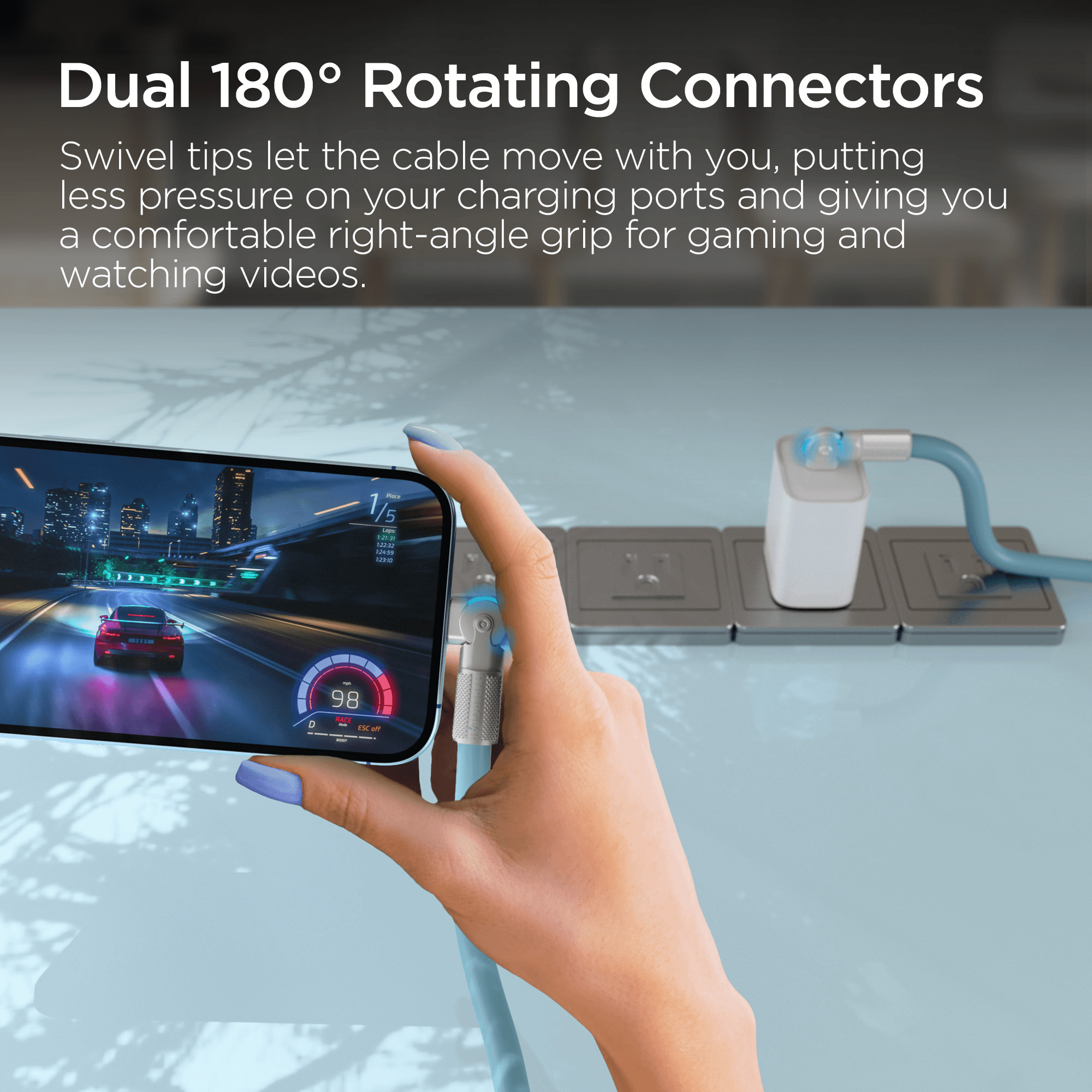 HyperGear Chunky180° 100W USB-C to USB-C Rugged Fast Charge Cable 6ft Jupiter Gear Home