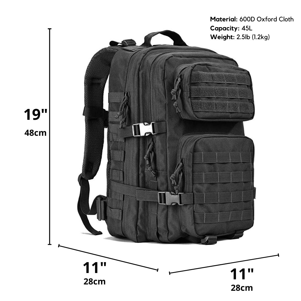 JupiterGear Military 3P Tactical 45L Backpack Army 3 Day Assault Pack Molle Bag Rucksack Range Bag Jupiter Gear Home
