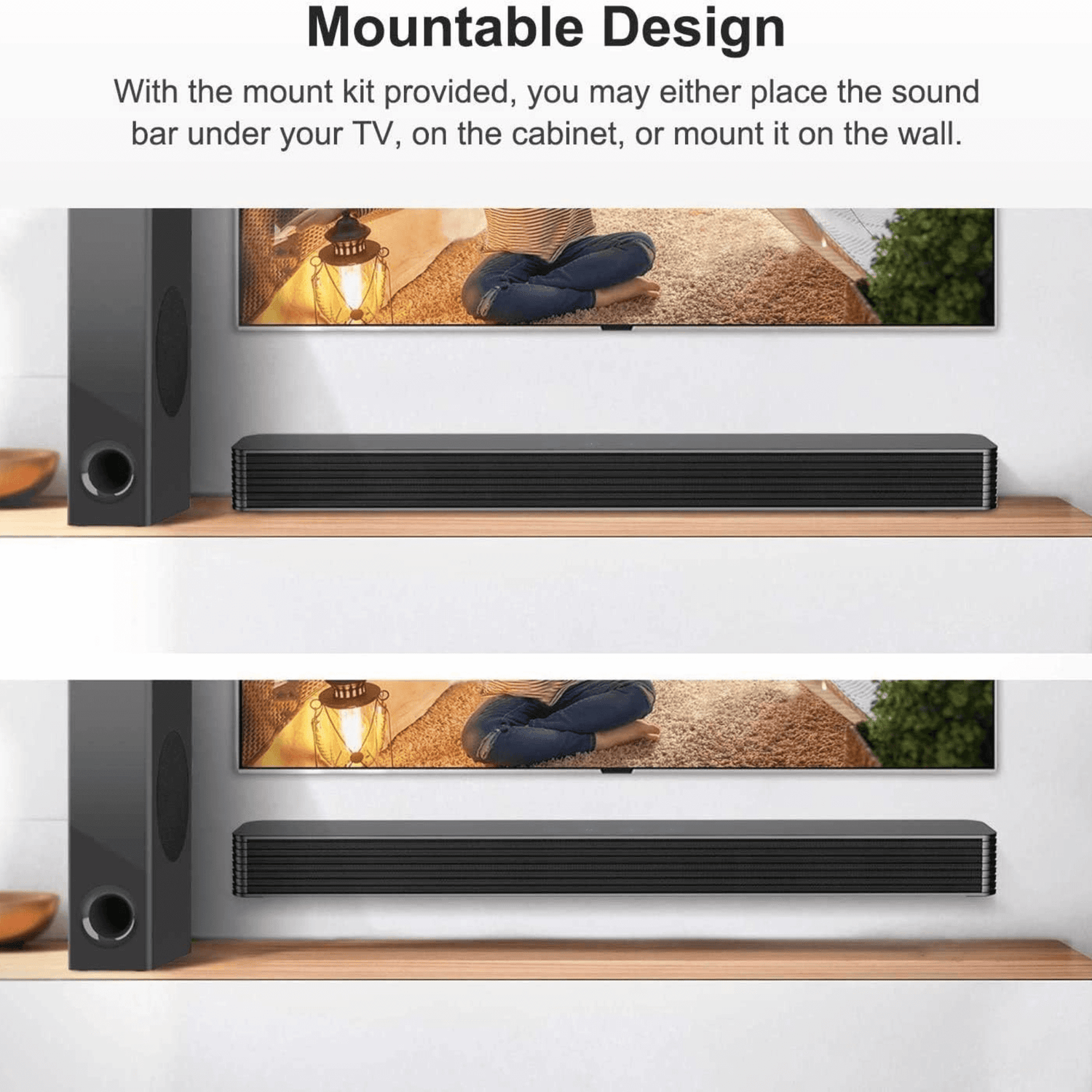 Norcent KB2020 Black Mamba Series 25" 120W Bluetooth Sound Bar with Sub-Woofer Jupiter Gear Home