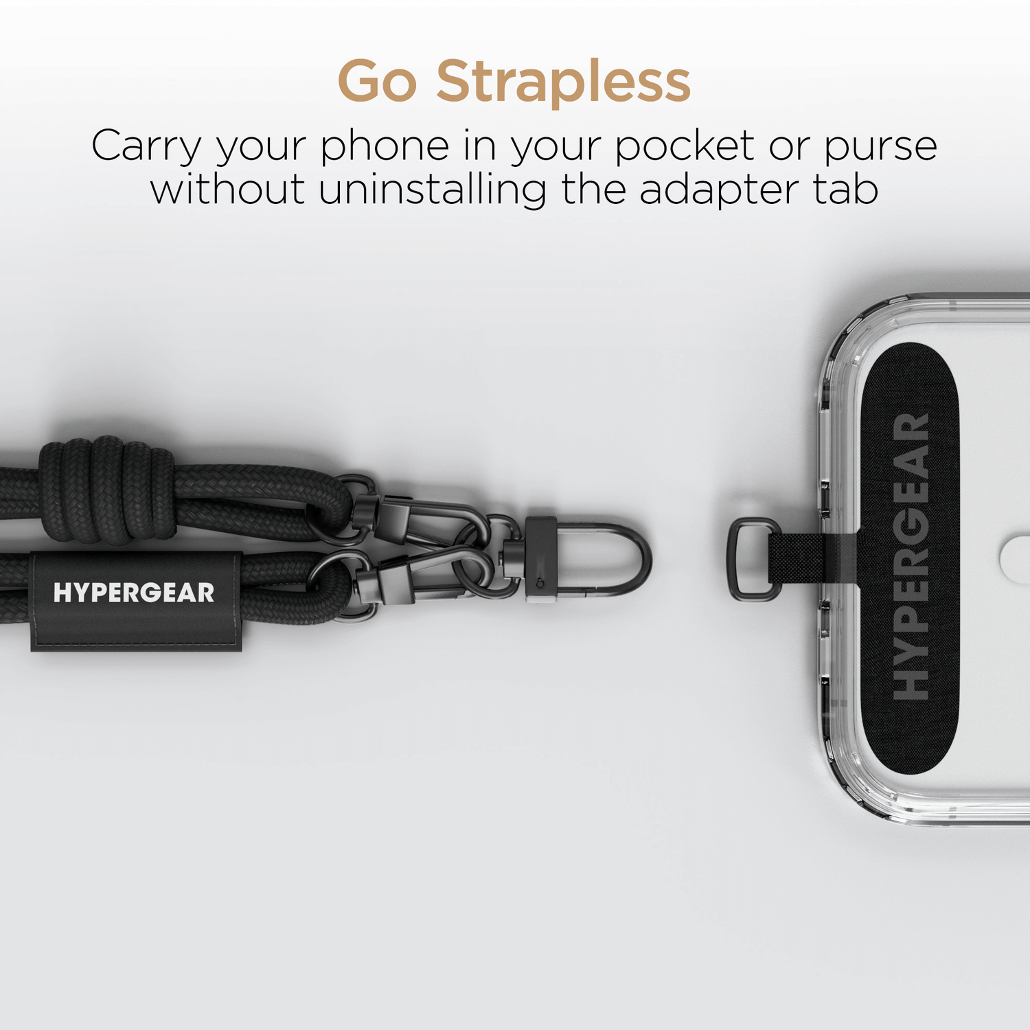 HyperGear TECHcessories Black Braided Rope Universal Crossbody Phone Strap Jupiter Gear Home