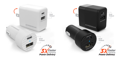 Hypergear Wall &amp; Car Charger Bundle 20W USB-C PD &amp; 12W USB Jupiter Gear Home