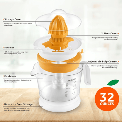 moRollio Compact 32oz Electric Citrus Juicer Jupiter Gear Home