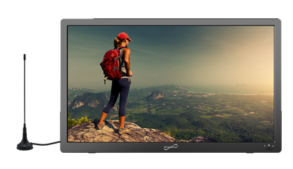 Supersonic Portable 16" 12 Volt Digital LED TV with USB, SD, and HDMI Input, Built-in Rechargeable Lithium Ion Battery and FM Radio (SC-2816) Jupiter Gear Home
