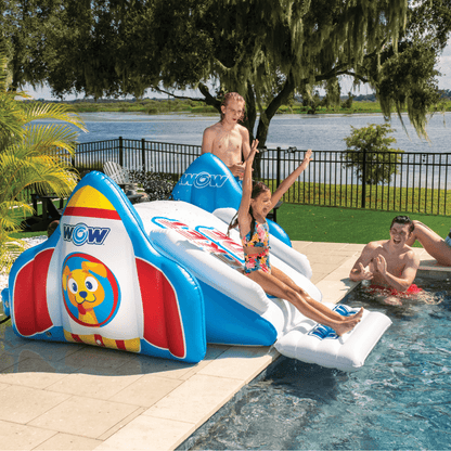 WOW Watersports Rocket Pool Slide with Built-In Sprinklers and Fast Set-Up Jupiter Gear Home