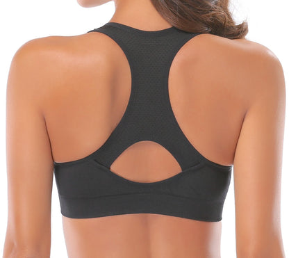 JupiterGear Women’s Stylish Racerback Athletic Sports Bra | Padded Seamless High Impact Support for Yoga, Gym Workouts, Fitness Training and Running Jupiter Gear Home