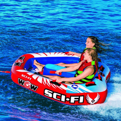WOW Watersports Sci-Fi 2 Person 2P Cockpit Towable with Inflated Median Jupiter Gear Home