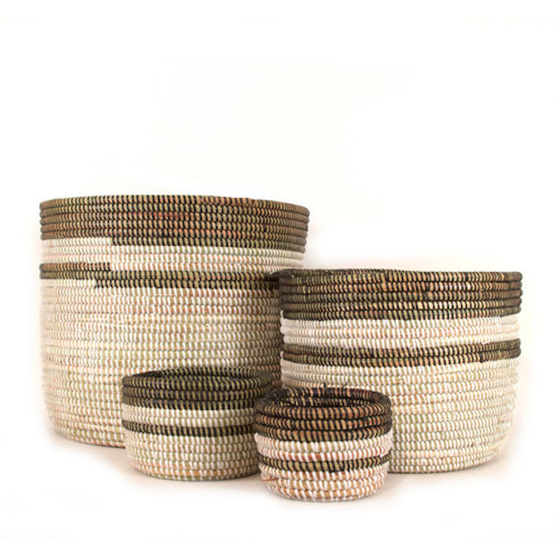 Black and White Stripe Basket - Large DC-Powered by People