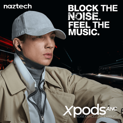 Naztech Xpods ANC Active Noise Cancelling True Wireless Earbuds with Wireless Charging Case Jupiter Gear Home