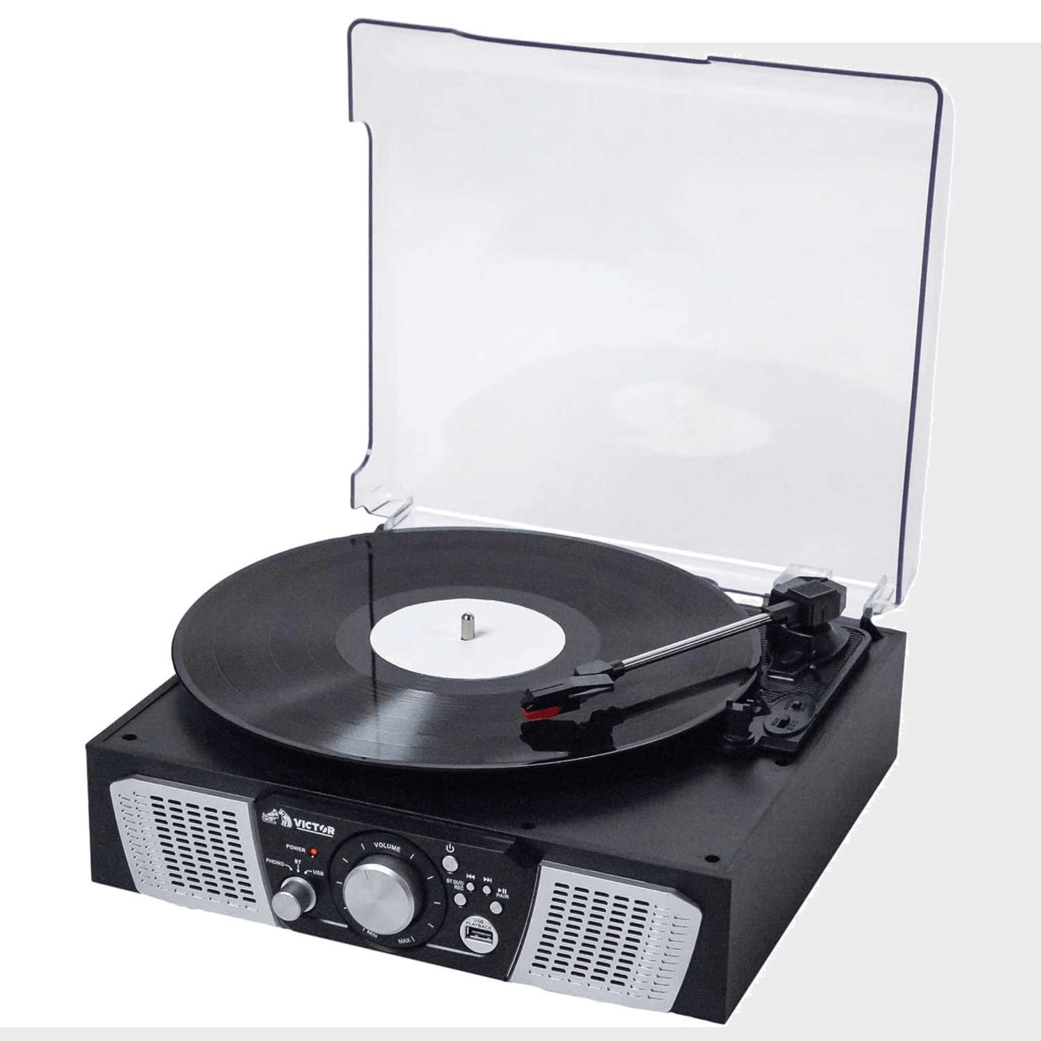 Victor Lakeshore 5-in-1 Hybrid BT Turntable System Black - Refurbished Jupiter Gear Home