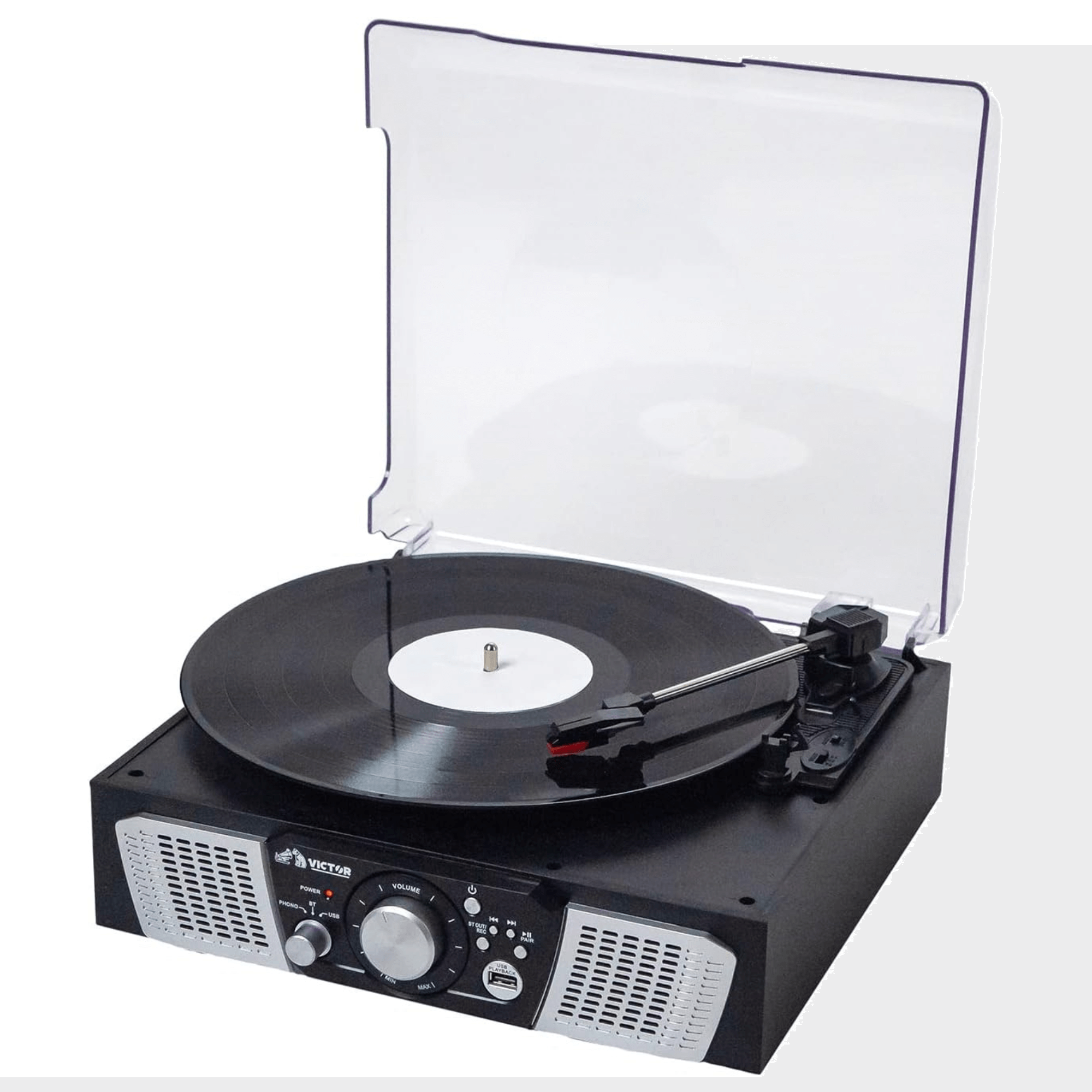 Victor Lakeshore 5-in-1 Hybrid BT Turntable System Black - Refurbished Jupiter Gear Home