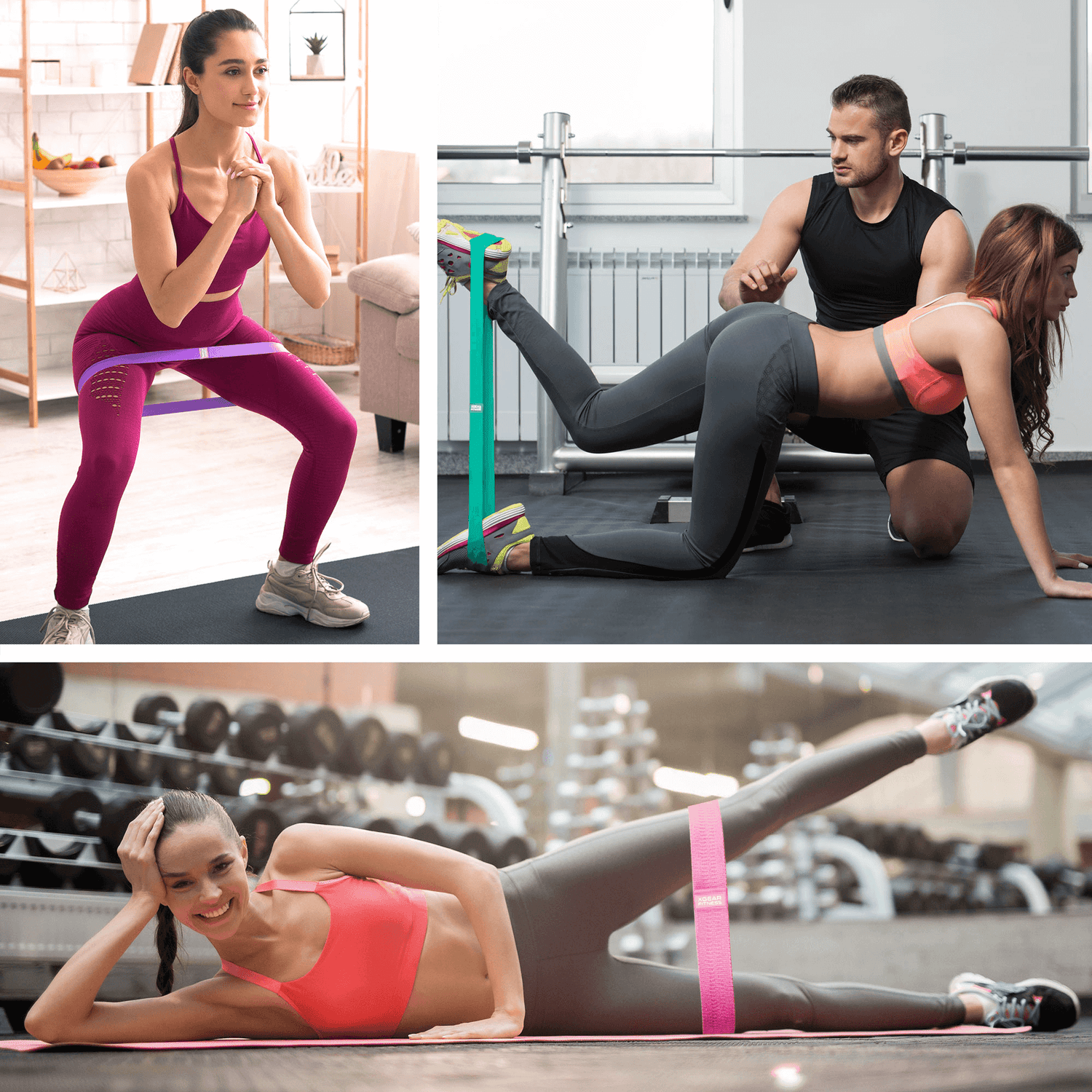 XGear Fitness Set of 3 Womens Butt and Hip Exercise Bands Jupiter Gear Home