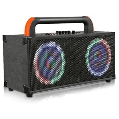 Norcent Dual 8" Portable Bluetooth Cabinet Speaker w Wooden Motif and MP3 Player Jupiter Gear Home