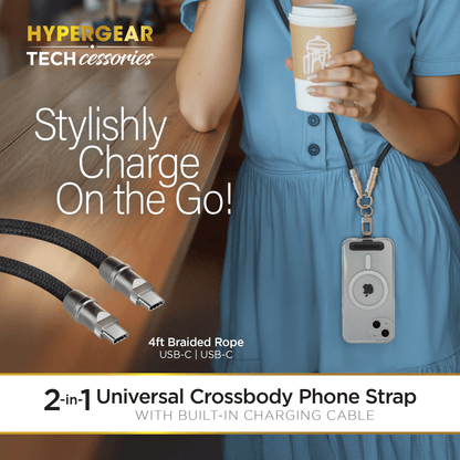 HyperGear 2-in-1 Universal Crossbody Phone Strap and Charging Cable Jupiter Gear Home