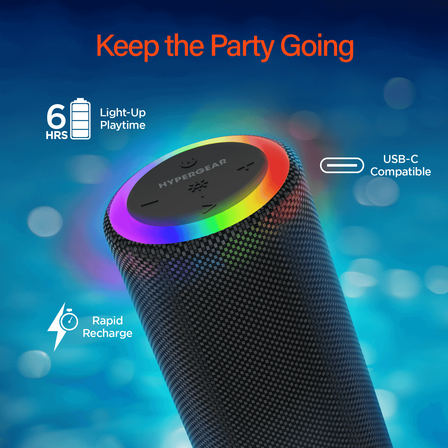 HyperGear Halo XL Wireless LED Speaker Jupiter Gear Home