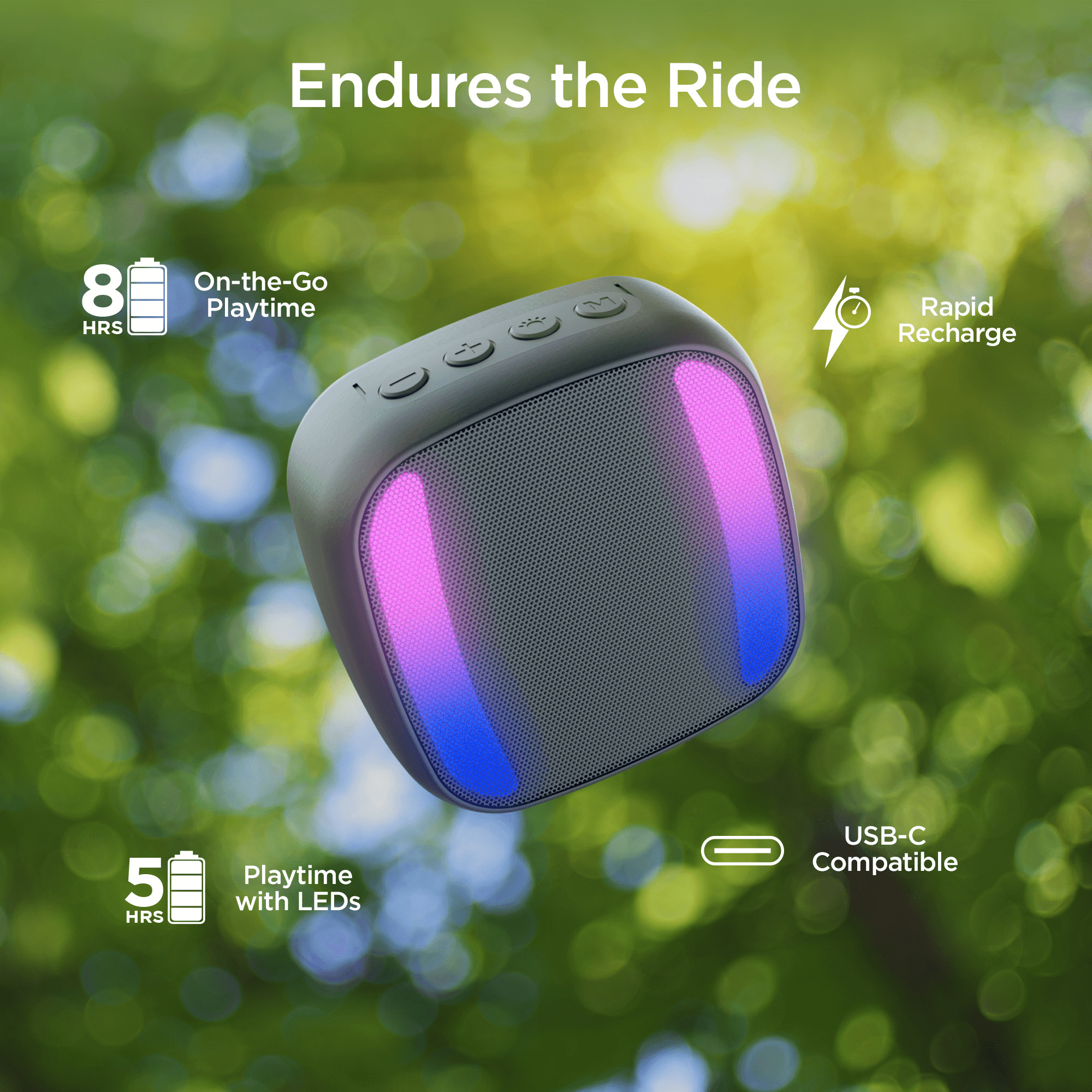 HyperGear Spin Cycle LED Wireless Bike Speaker Jupiter Gear Home