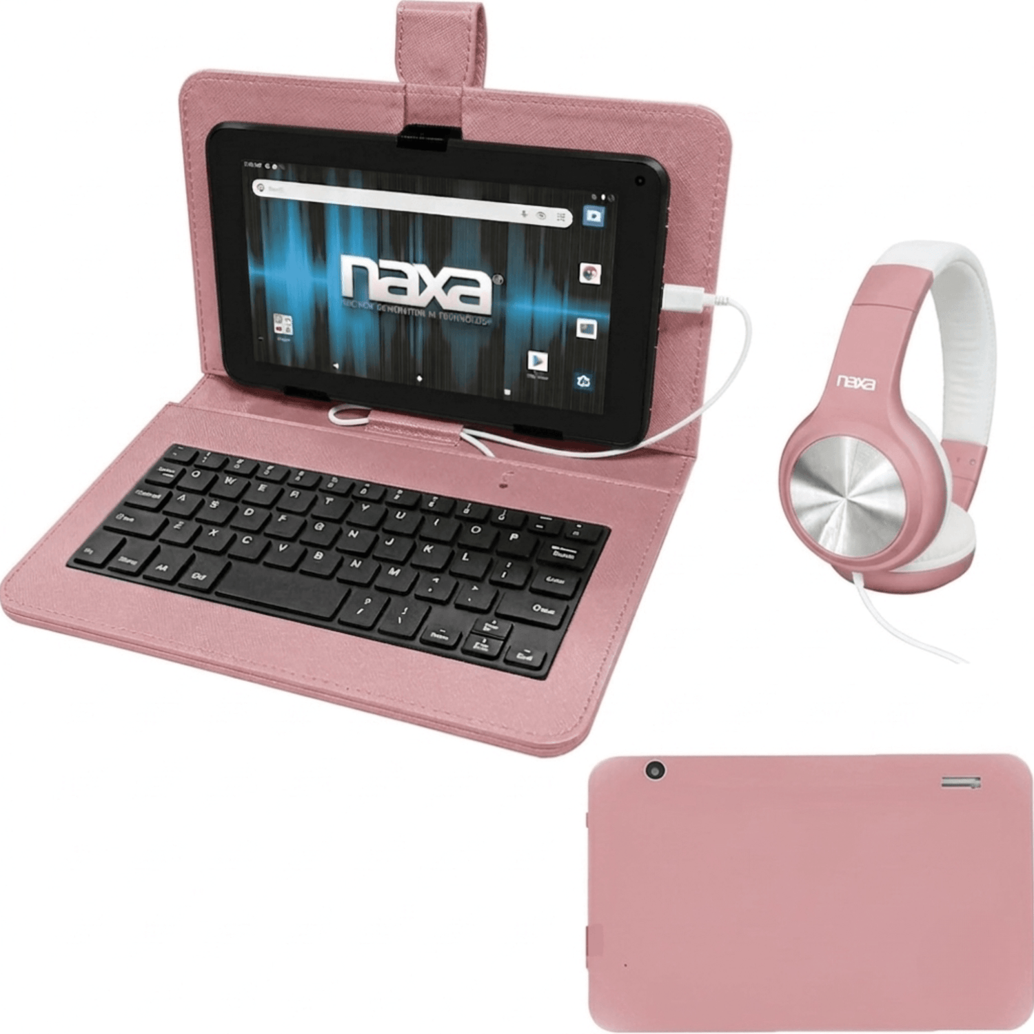 Naxa 10.1" Core Android 11 Tablet Kit Rose Gold - Refurbished Jupiter Gear Home
