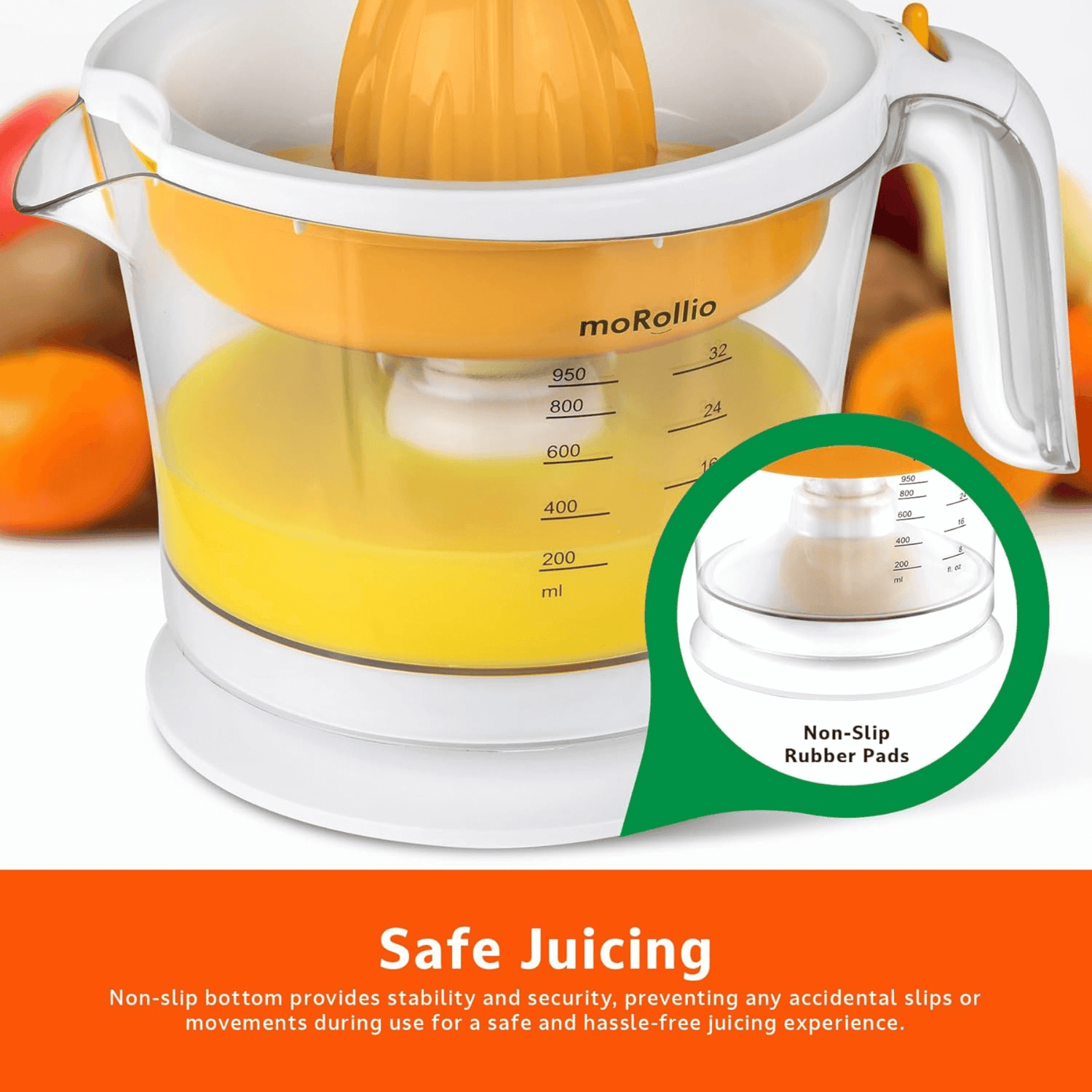 moRollio Compact 32oz Electric Citrus Juicer Jupiter Gear Home