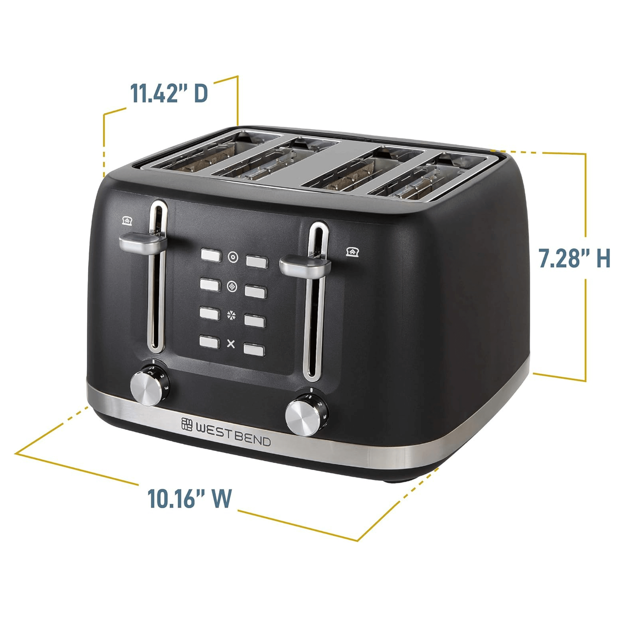 West Bend 4-Slice Multi-Function Toaster with Stainless Accents Jupiter Gear Home