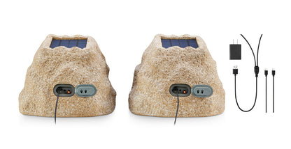 SoundPro 1-Pair Bluetooth Multi-Link Solar Rechargeable Wireless Rock Speakers Jupiter Gear Home