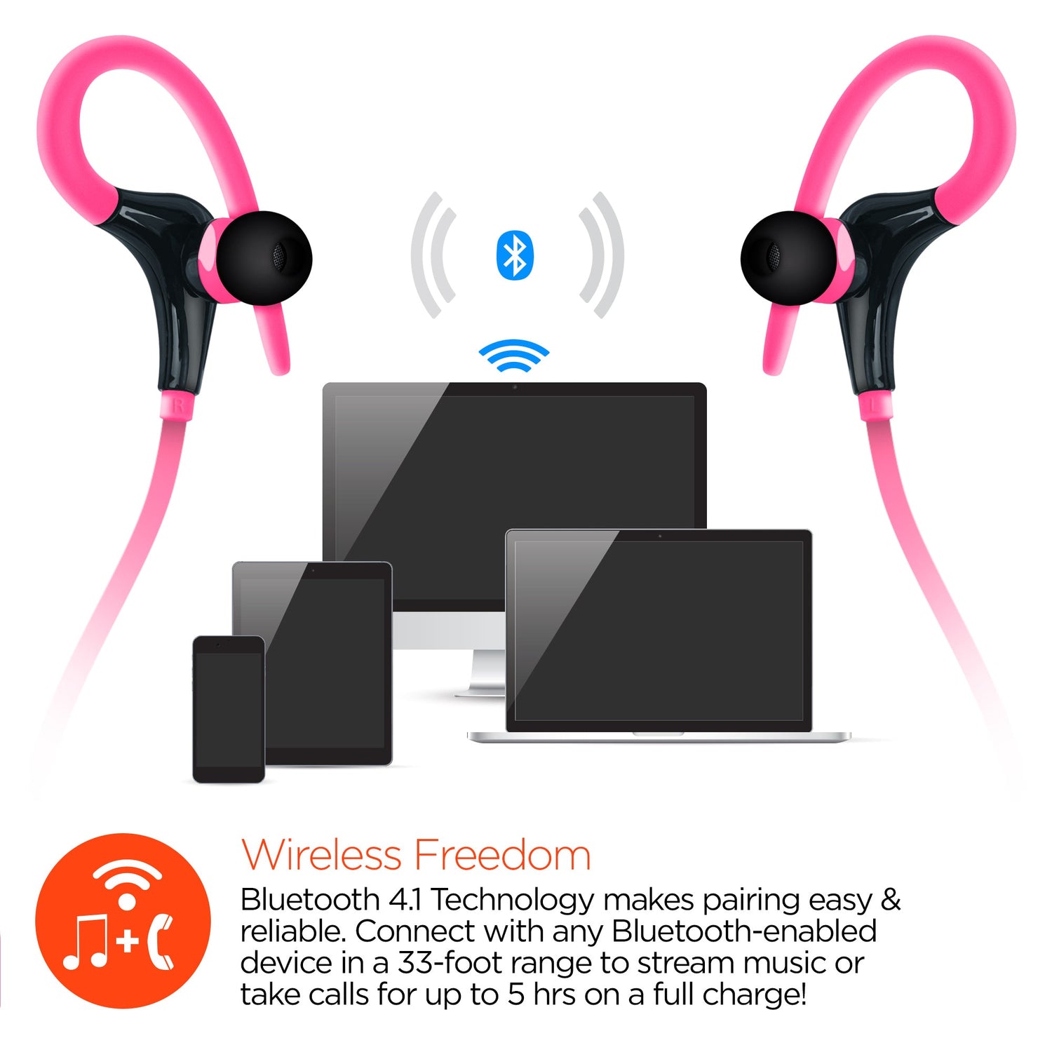 HyperGear Marathon Wireless Sports Earphones Active Jupiter Gear Home