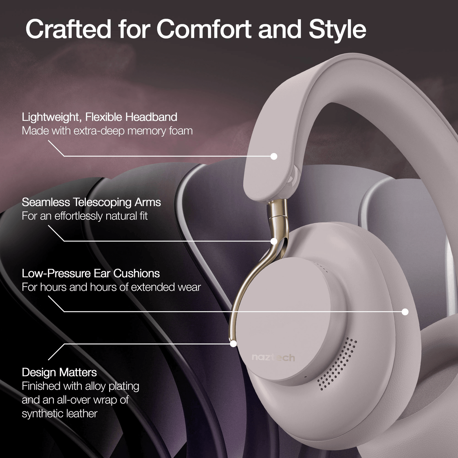 Naztech Aura 360 ANC Wireless Headphones Jupiter Gear Home