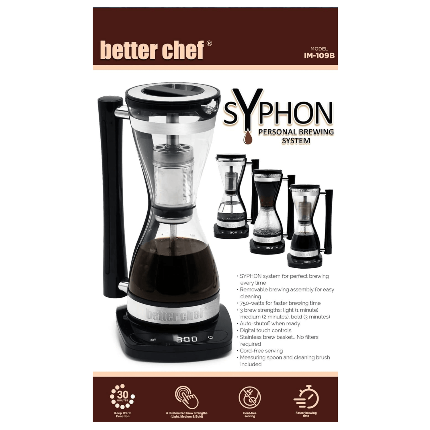 Better Chef Syphon Percolator-Style Personal Coffee Brewing System Jupiter Gear Home