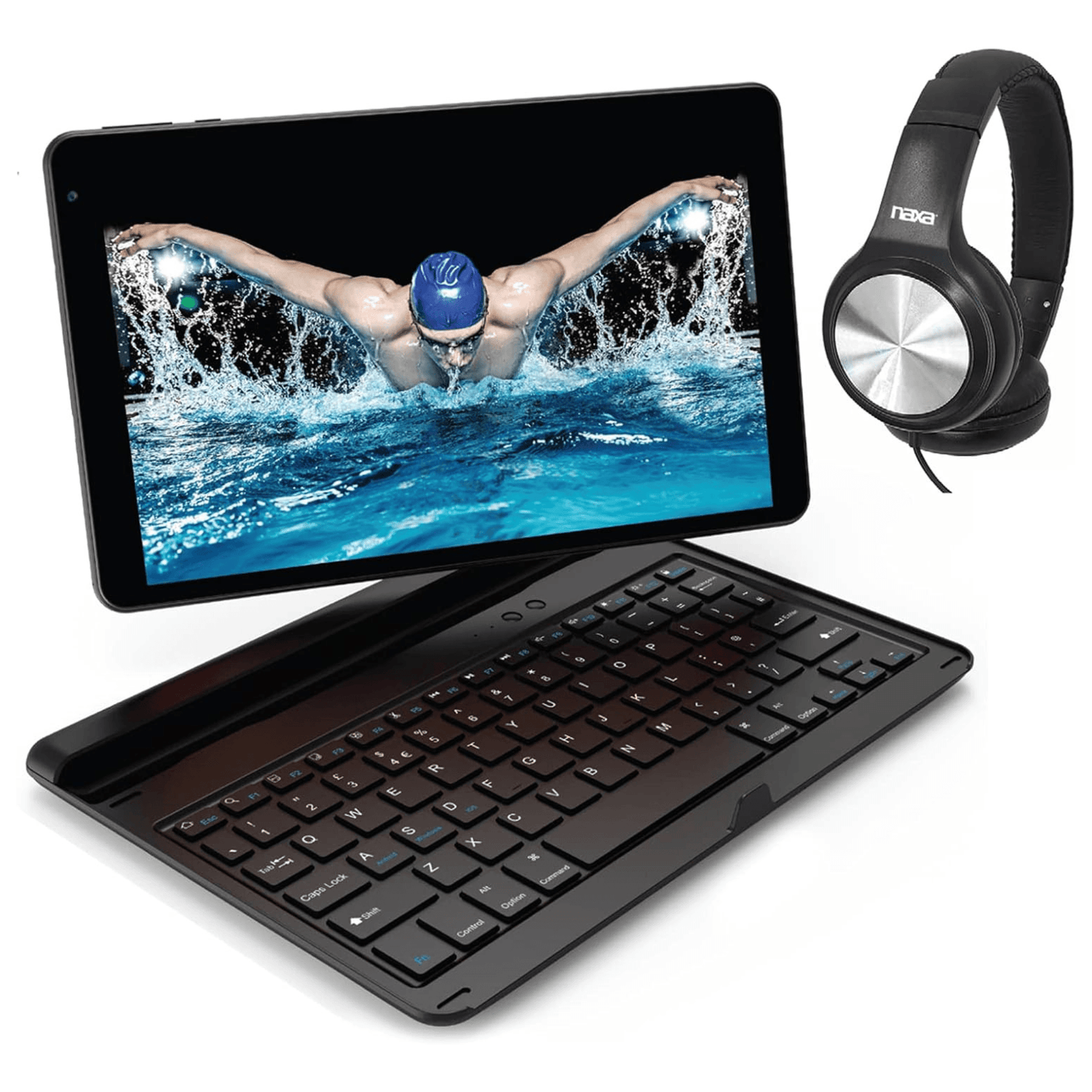 Naxa 2-in-1 10.1” Core Tablet and BT Keyboard Black - Refurbished Jupiter Gear Home