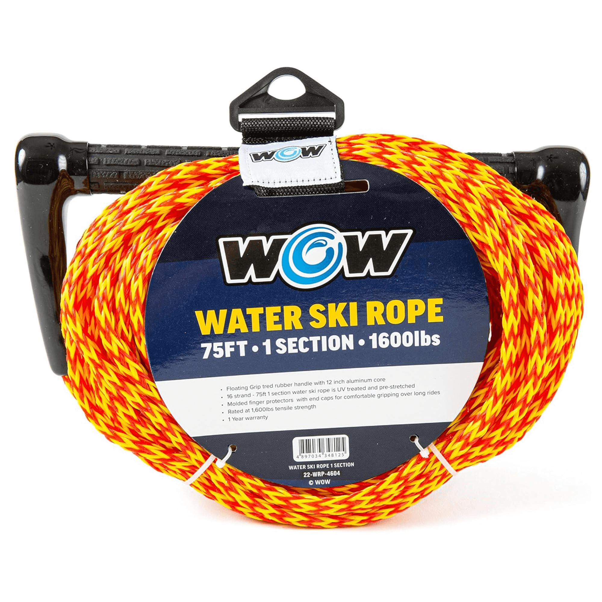 WOW Watersports 75ft Watersports Tow Rope with Floating Handle Jupiter Gear Home