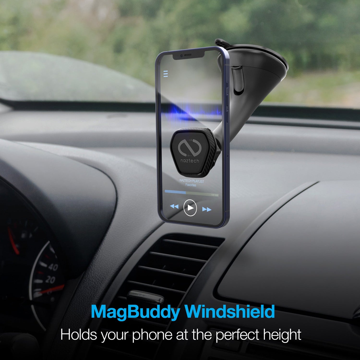 Naztech MagBuddy Elite Windshield Mount with Quick &amp; Easy Installation Jupiter Gear Home