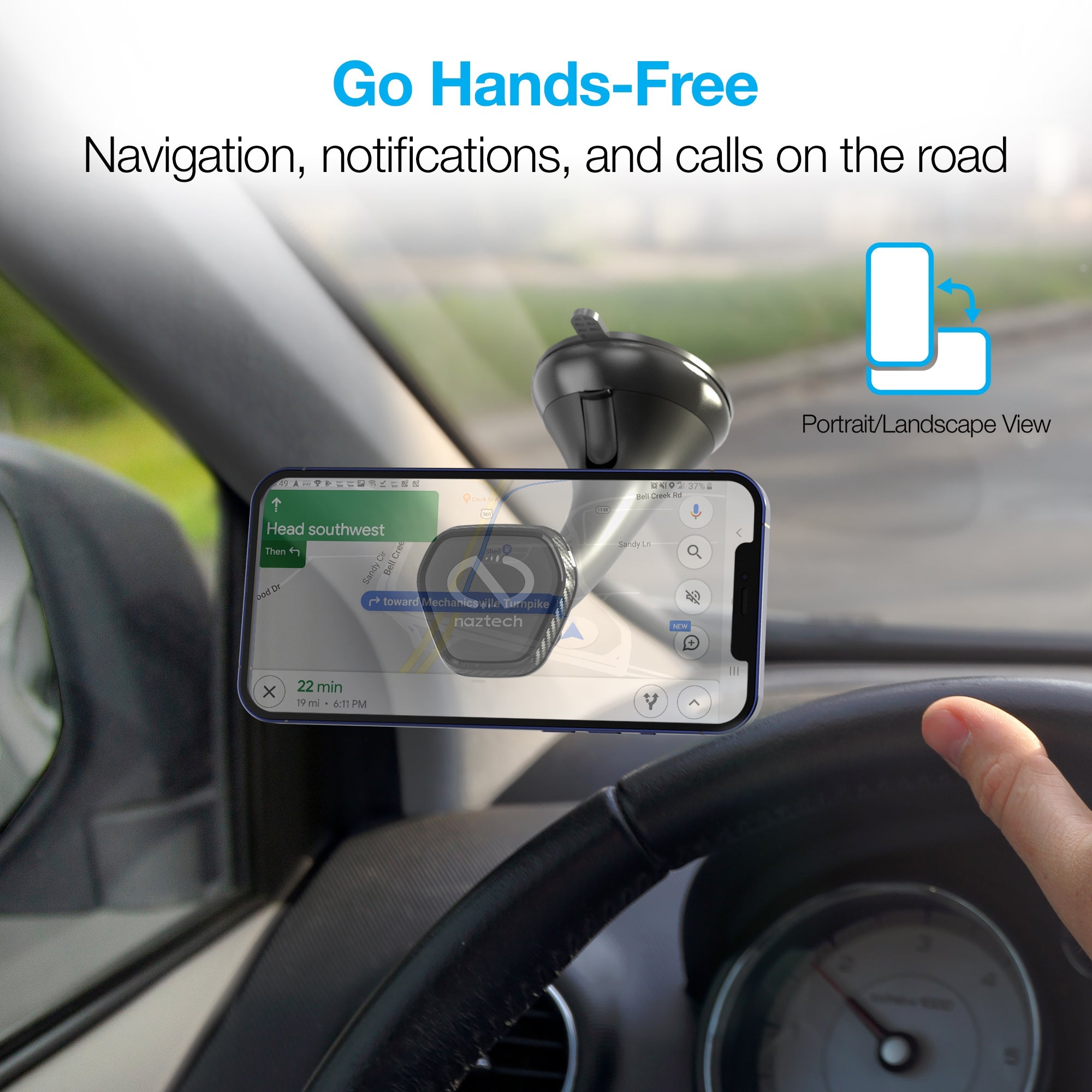Naztech MagBuddy Elite Windshield Mount with Quick &amp; Easy Installation Jupiter Gear Home