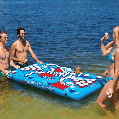 WOW Watersports Travel Pong Inflatable Floating Game with Cup Holders Jupiter Gear Home