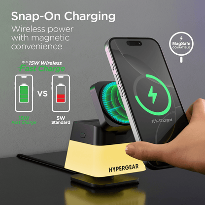 HyperGear PowerFold Cube RGB 3-in-1 Wireless Charging Stand Jupiter Gear Home