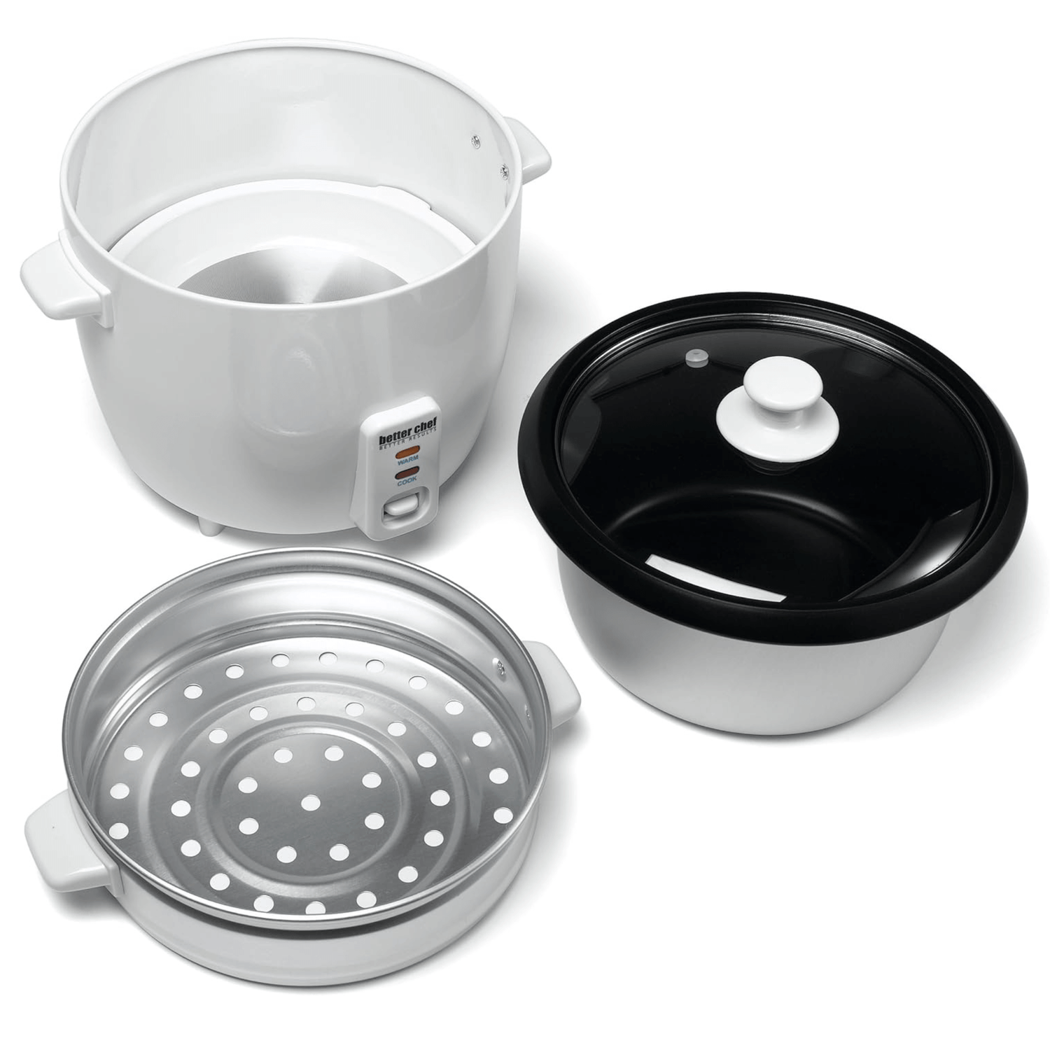 Better Chef 10-Cup - 20-Cup Cooked - Non-Stick Rice Cooker with Steamer Attachment Jupiter Gear Home