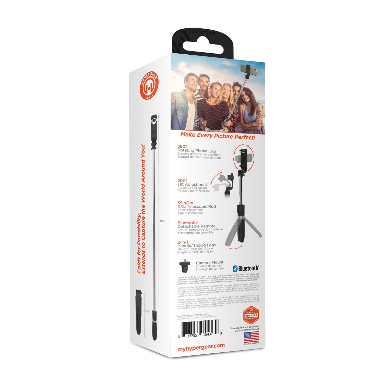 HyperGear SnapShot Wireless Selfie Stick + Tripod Jupiter Gear Home