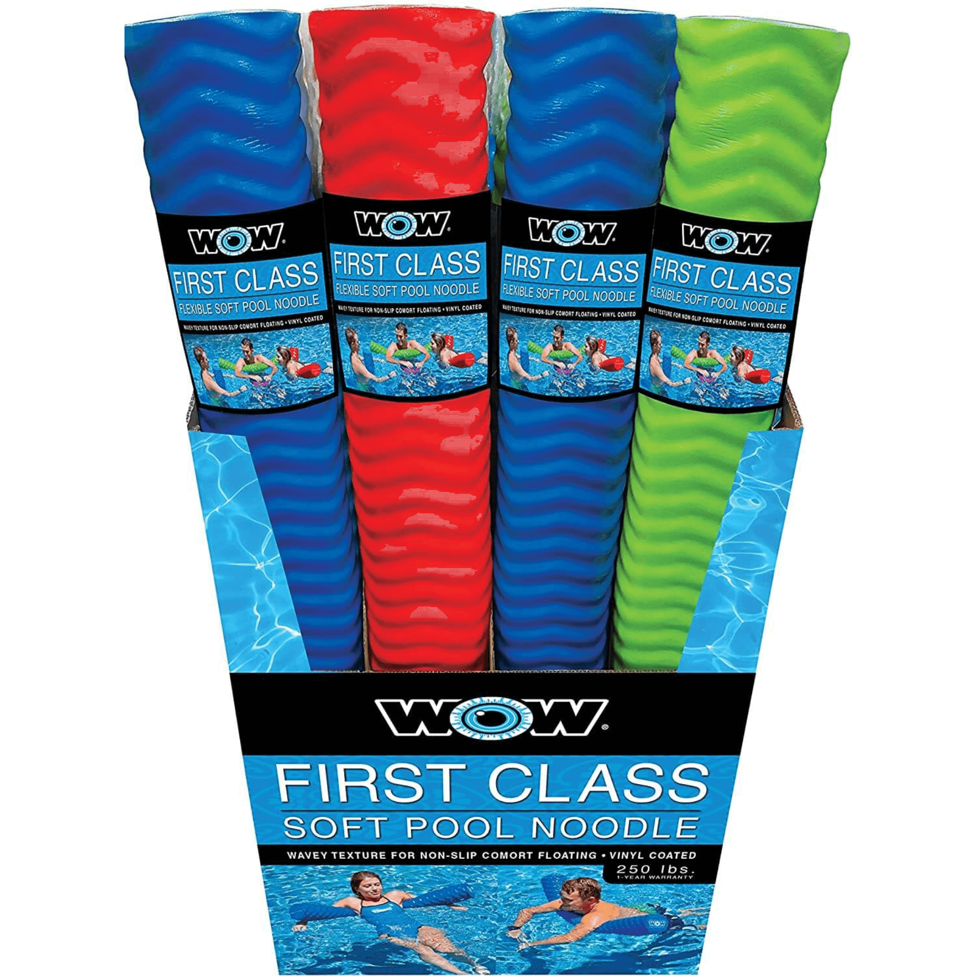 WOW Watersports First Class Foam Pool Noodles 12pk PDQ Extra Grip And Non-Slip - Assorted Jupiter Gear Home