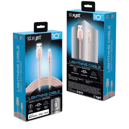 Xyst Charge and Sync USB to Lightning Braided Cable 10Ft Jupiter Gear Home
