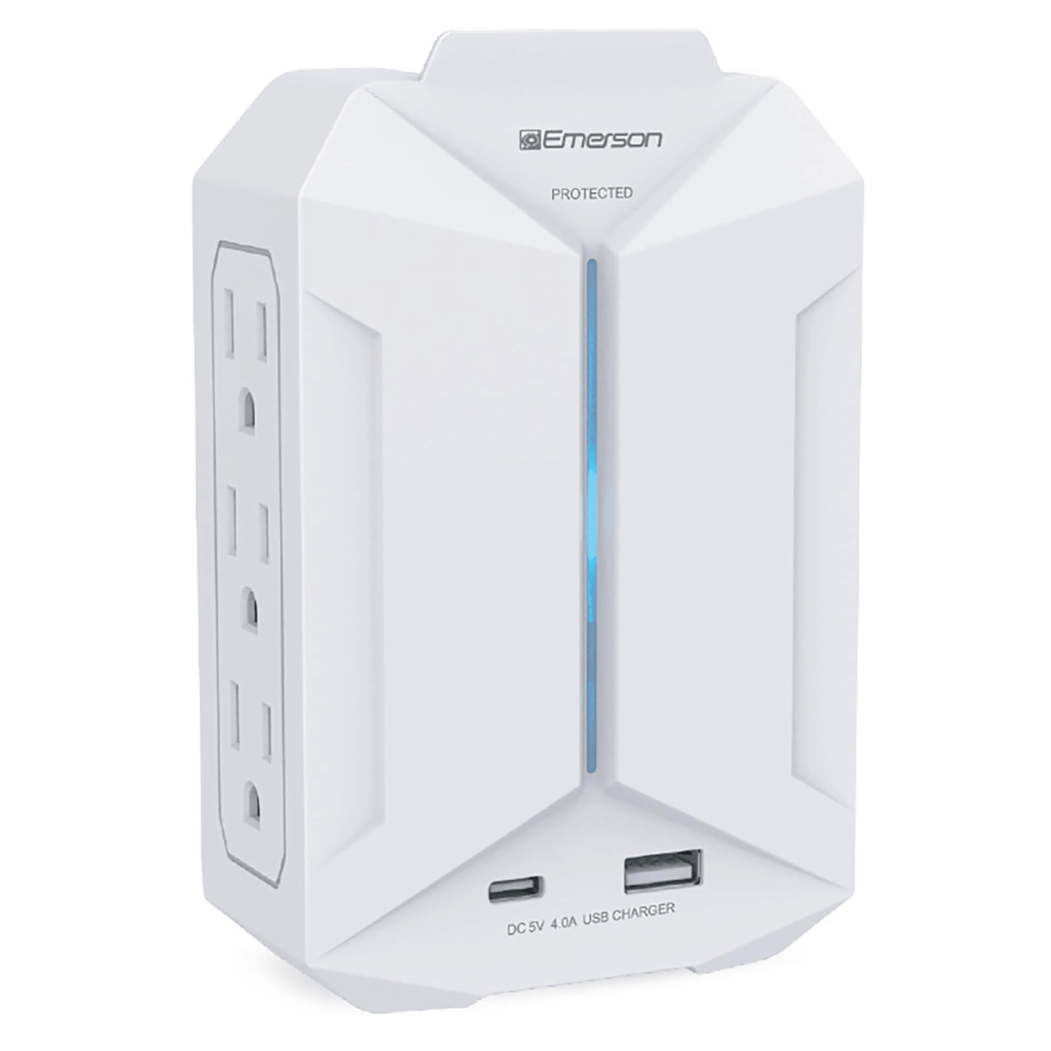 Emerson 6-Outlet + USB Wall Charger with Surge Protection and LED Lighting Jupiter Gear Home