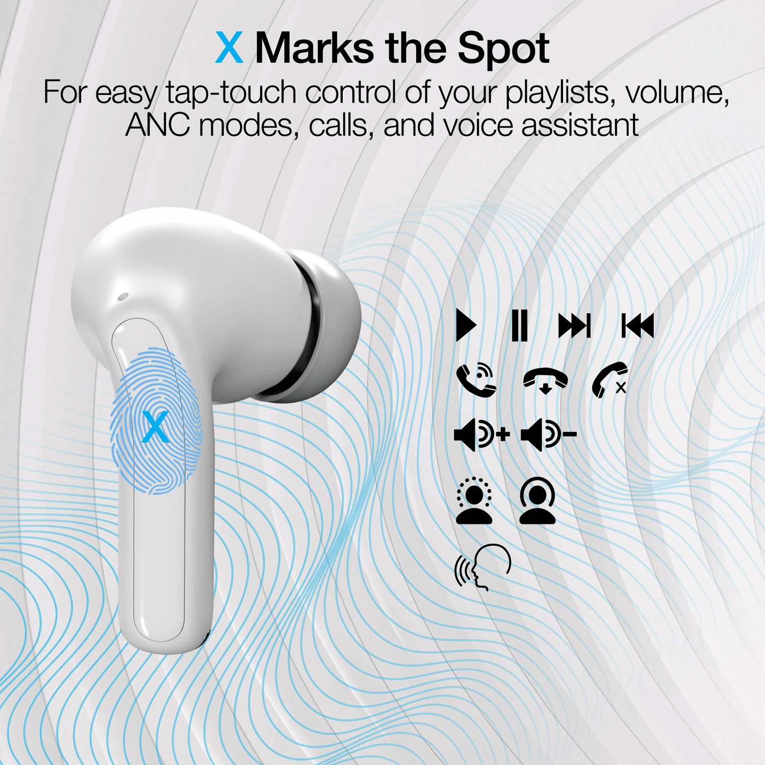 Naztech Xpods ANC Active Noise Cancelling True Wireless Earbuds with Wireless Charging Case Jupiter Gear Home