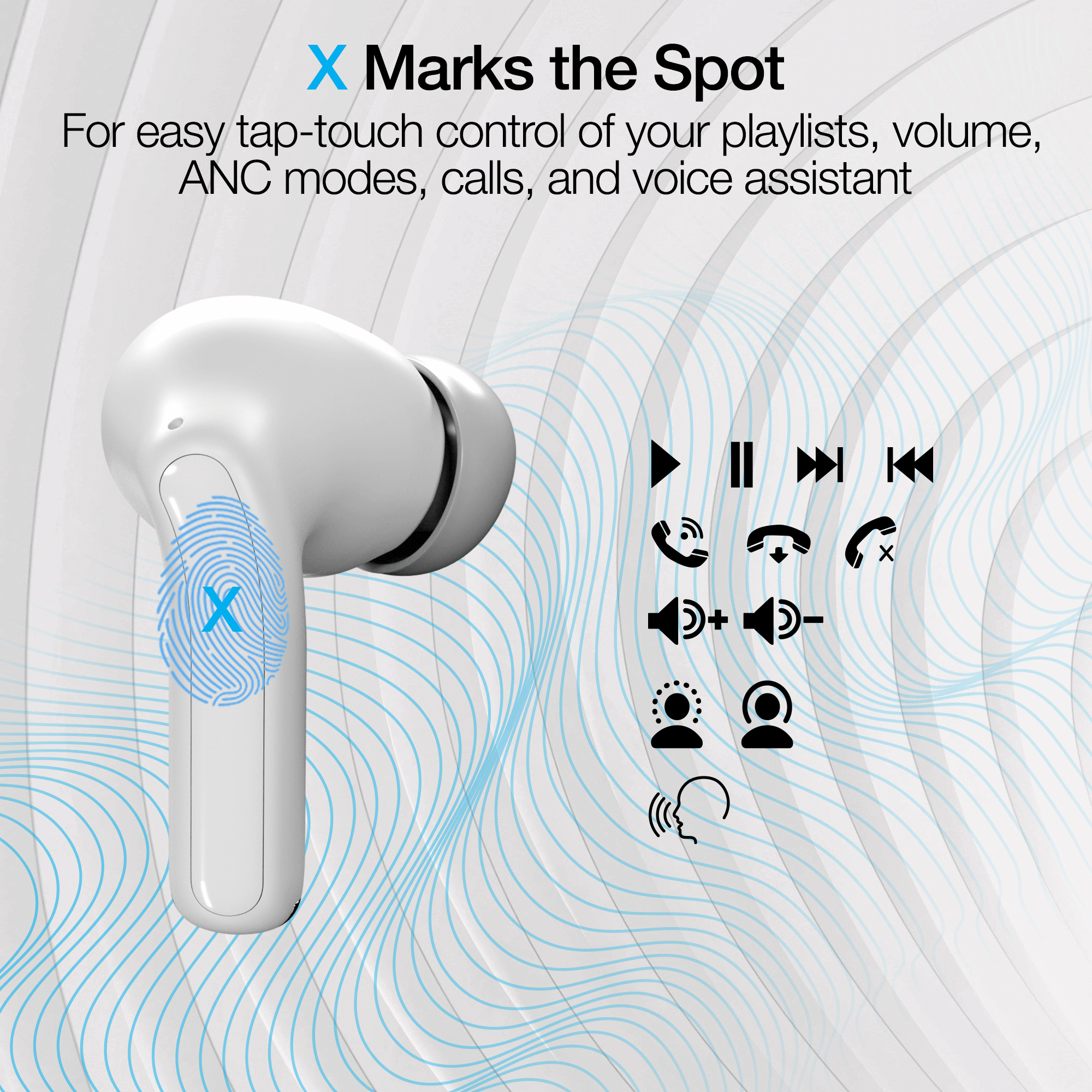 Naztech Xpods ANC Active Noise Cancelling True Wireless Earbuds with Wireless Charging Case Jupiter Gear Home