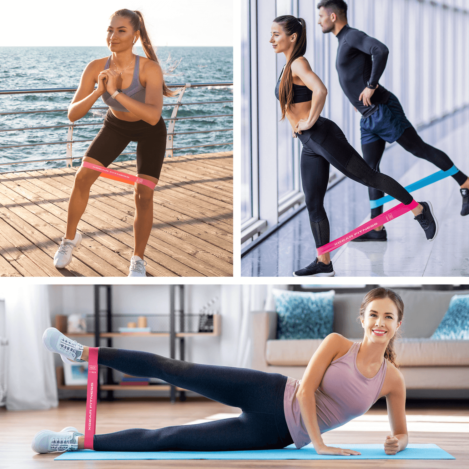 XGear Fitness Loop Resistance Band Set of 5 for Women with Carry Bag Jupiter Gear Home