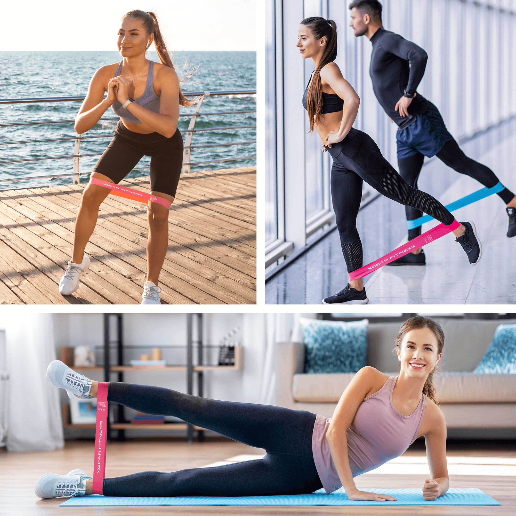 XGear Fitness Loop Resistance Band Set of 5 for Women with Carry Bag Jupiter Gear Home