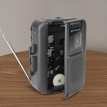 Emerson Portable Cassette Player with Bluetooth Out and Built-In Microphone Jupiter Gear Home