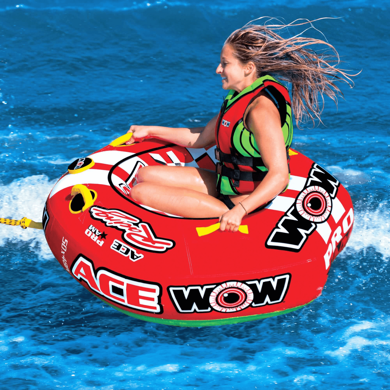 WOW Watersports Ace Racing Boat Tube 1 Person Inflatable Towable Tube Jupiter Gear Home