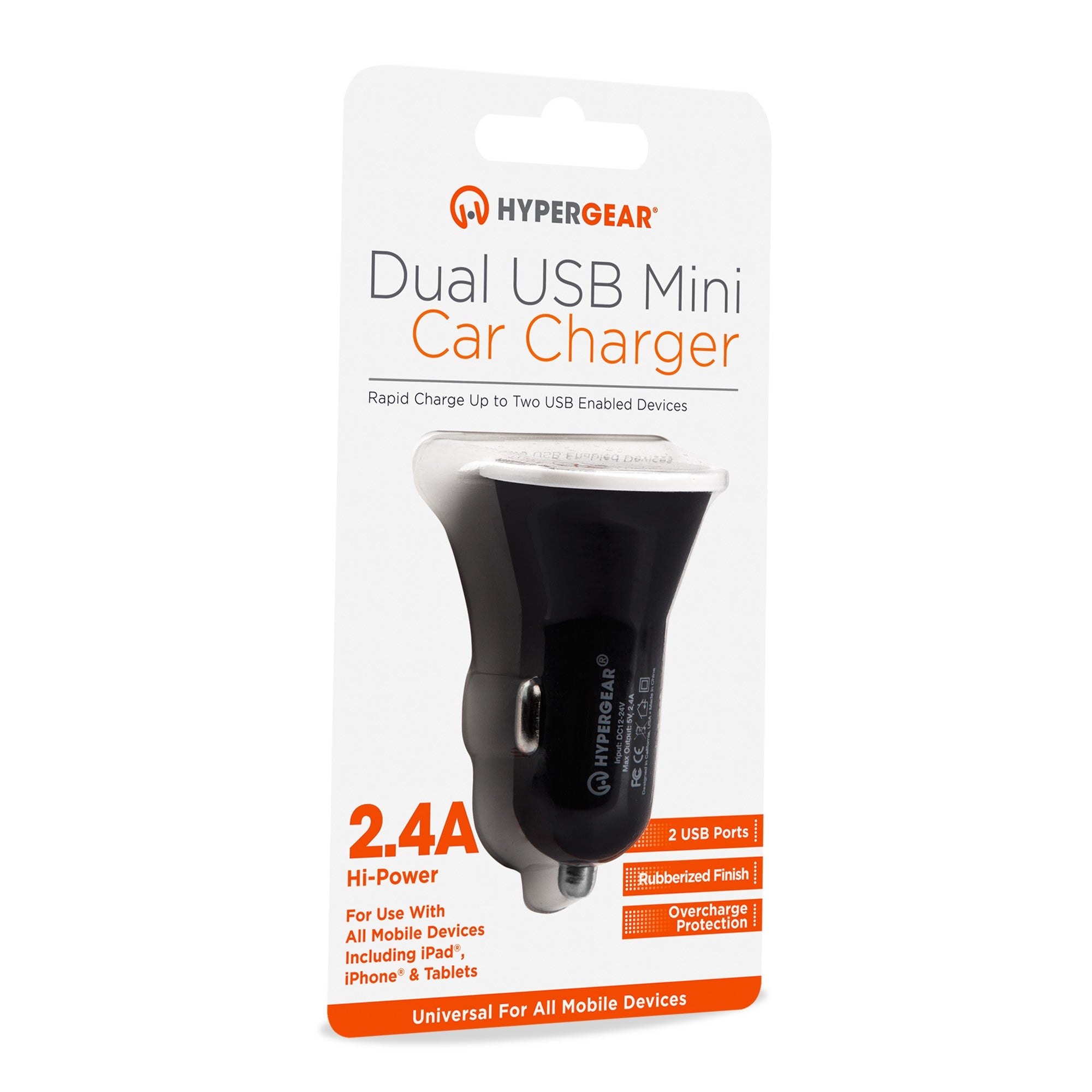 HyperGear Dual USB 2.4A Rubberized Vehicle Charger Gen-2 Jupiter Gear Home