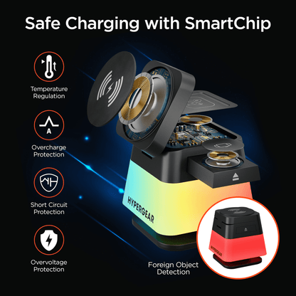HyperGear PowerFold Cube RGB 3-in-1 Wireless Charging Stand Jupiter Gear Home